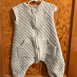 Quilted Gray Sleeveless Baby Romper